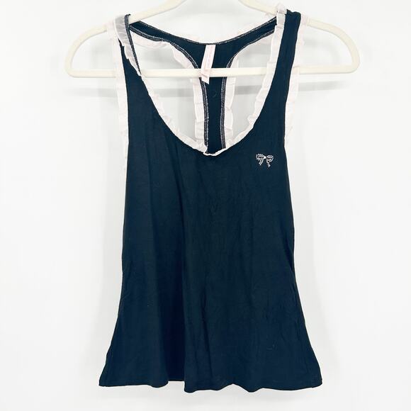 Victorias Secret VS Womens Y2K Whimsigoth Bow Coquette Lace Trim Tank Top Size S - Picture 1 of 6